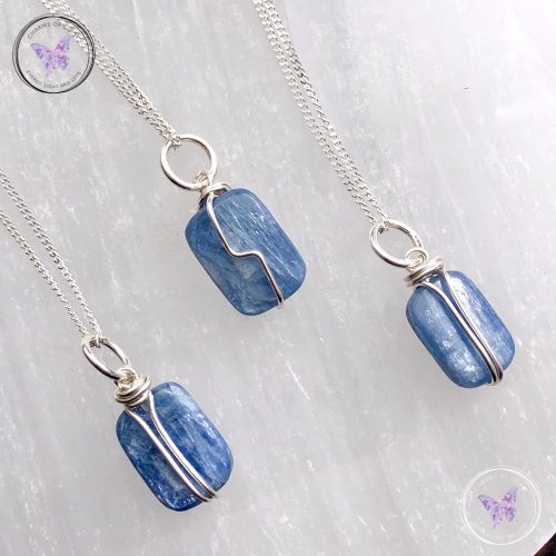 Blue Kyanite Silver Pendant